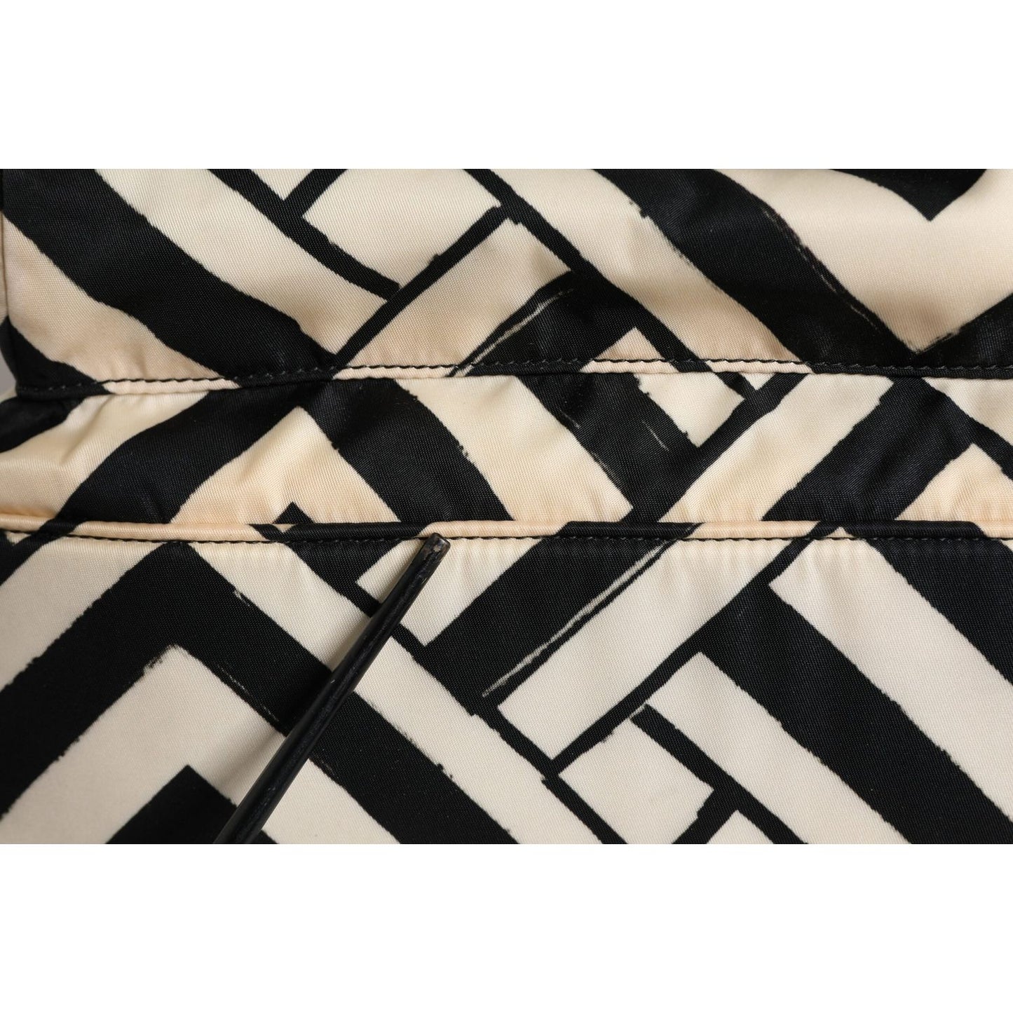 Dolce & Gabbana Black White Nylon Leather Travel Back Pack Bag