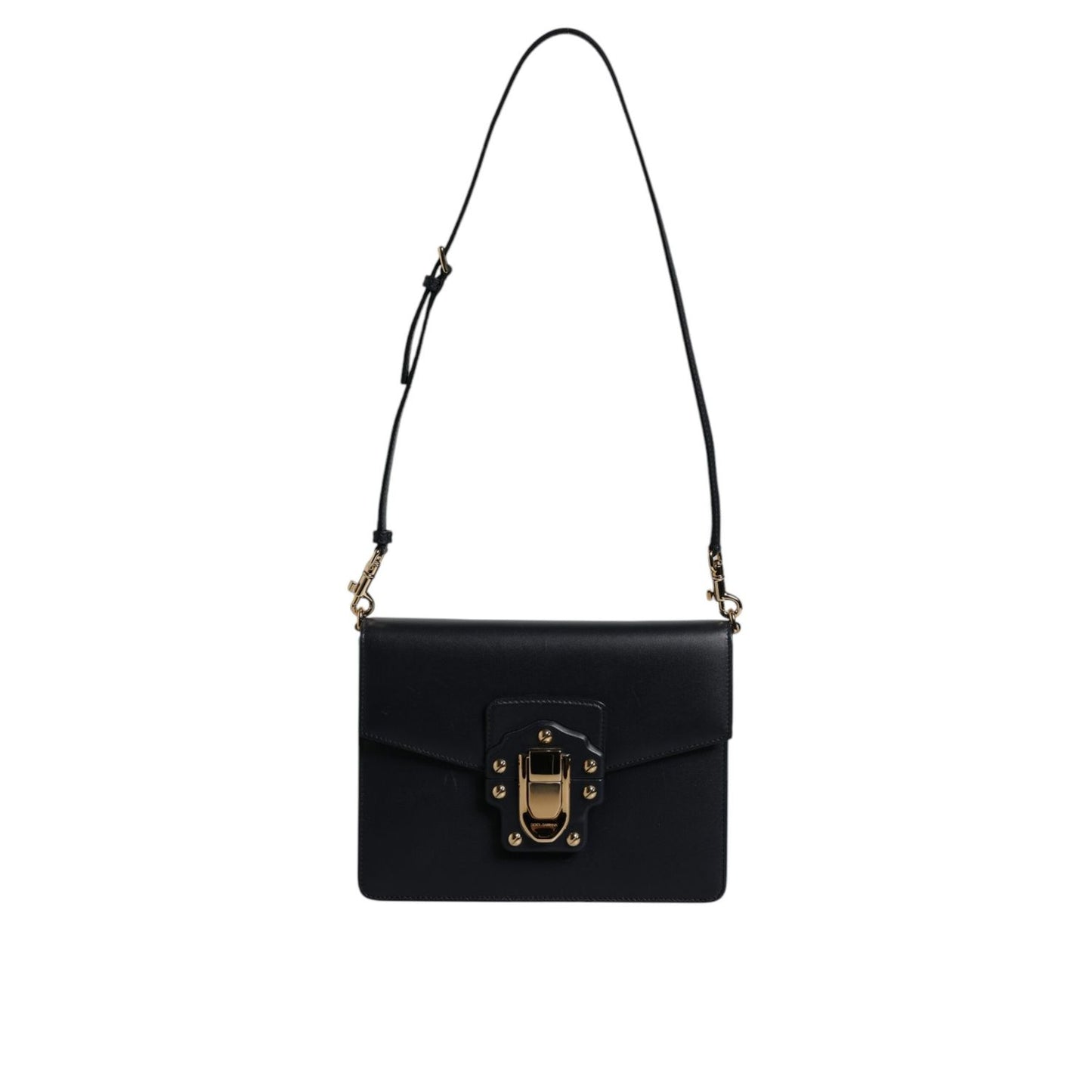 Dolce & Gabbana Black Calfskin Leather Shoulder Strap Bag