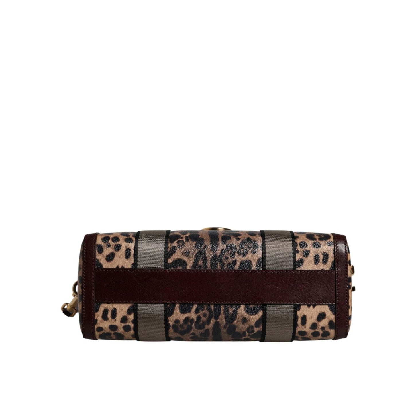 Dolce & Gabbana Brown Leopard Leather Shoulder Strap Duffle Bag