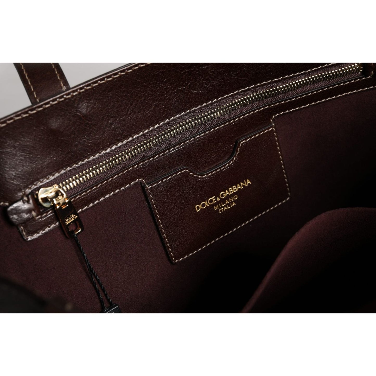 Dolce & Gabbana Brown Leopard Leather Shoulder Strap Tote Bag
