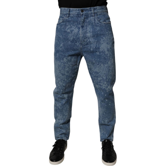 Dolce & Gabbana Blue Tie Dye Cotton Skinny Men Denim Jeans