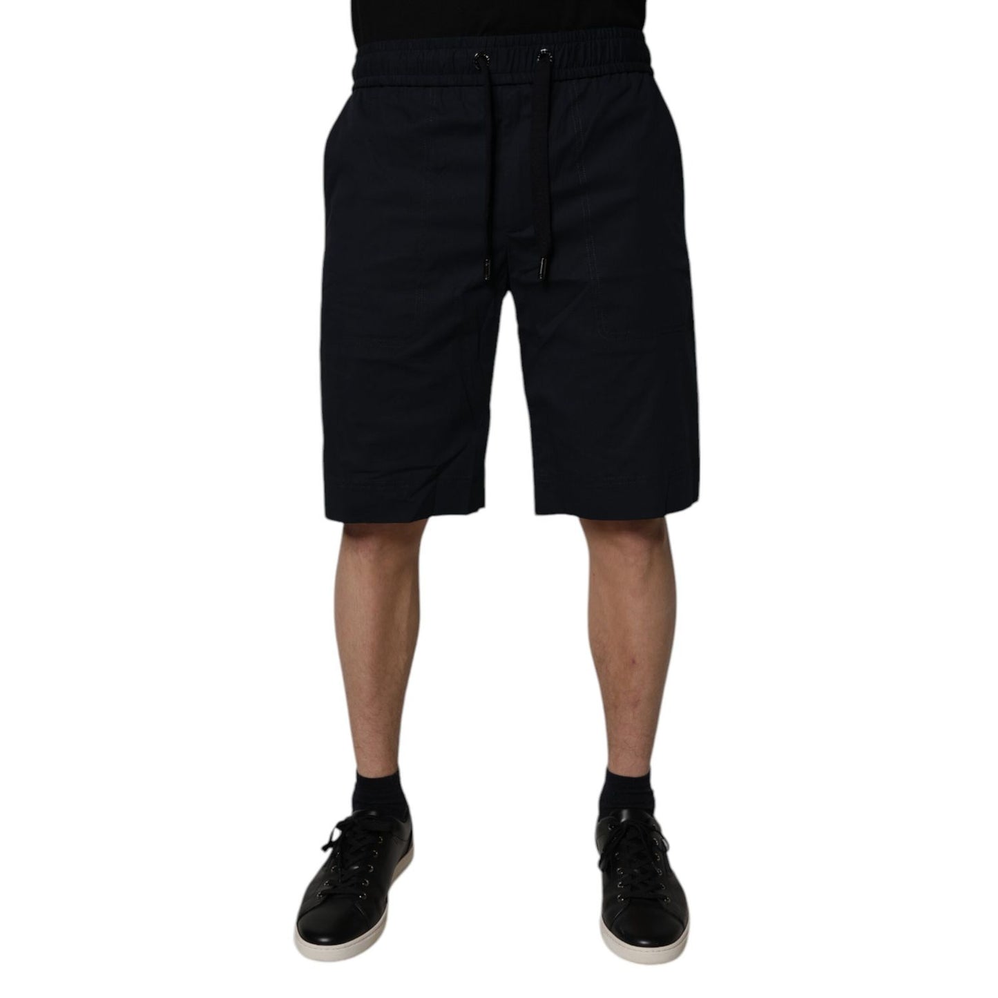 Dolce & Gabbana Black Cotton Sweatshorts Men Bermuda Shorts