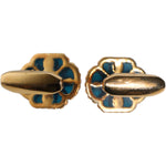 Dolce & Gabbana Gold Brass Blue Enameled Flower Cufflink SMY10681