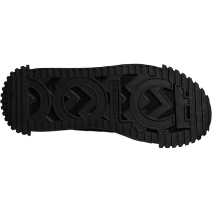 Dolce & Gabbana Black Logo Lace Up Low Top NS1 Sneakers Shoes