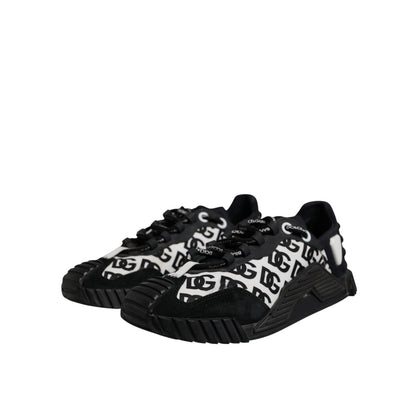 Dolce & Gabbana Black Logo Lace Up Low Top NS1 Sneakers Shoes