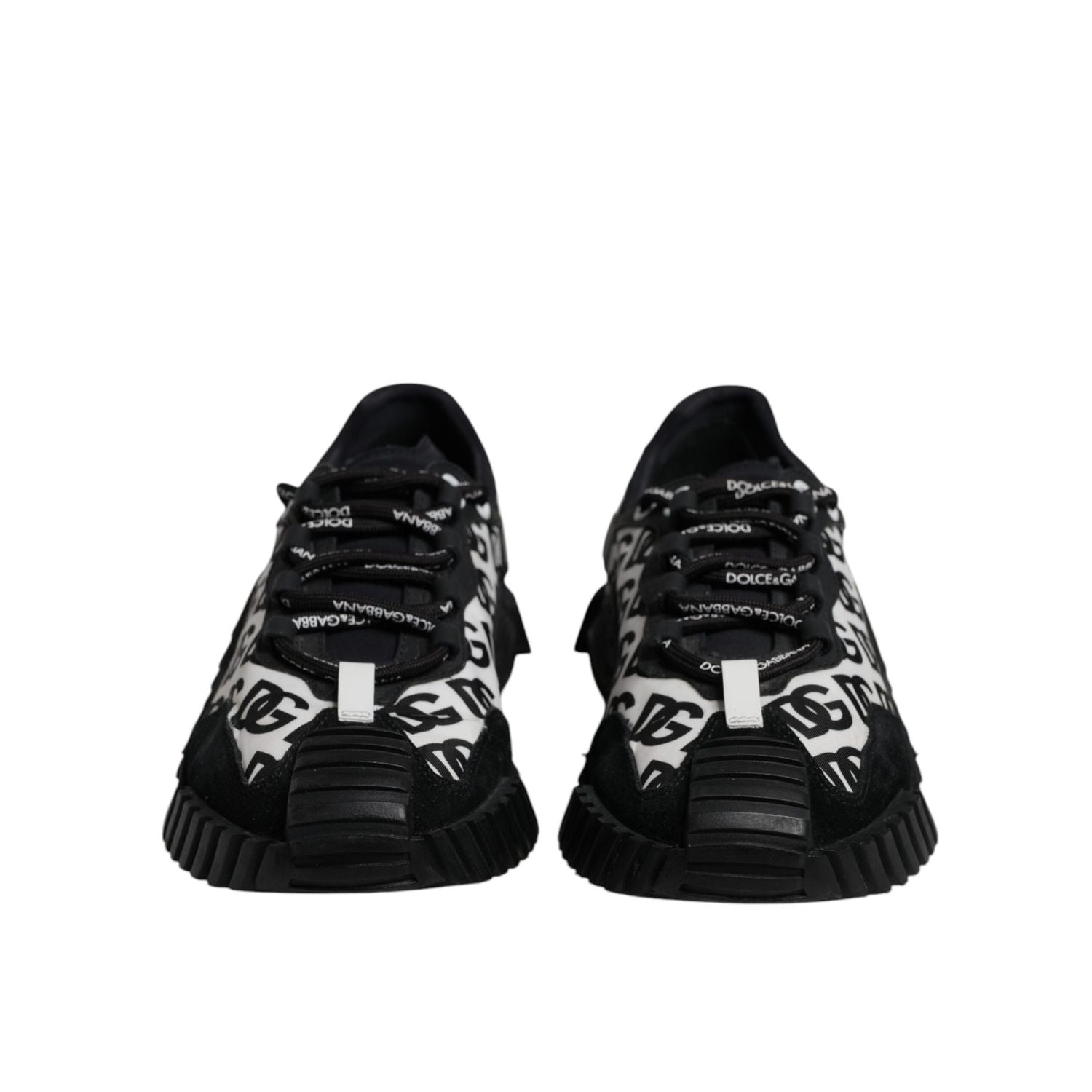 Dolce & Gabbana Black Logo Lace Up Low Top NS1 Sneakers Shoes