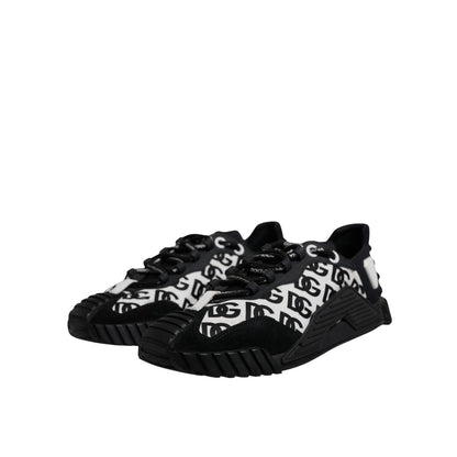 Dolce & Gabbana Black Logo Lace Up Low Top NS1 Sneakers Shoes