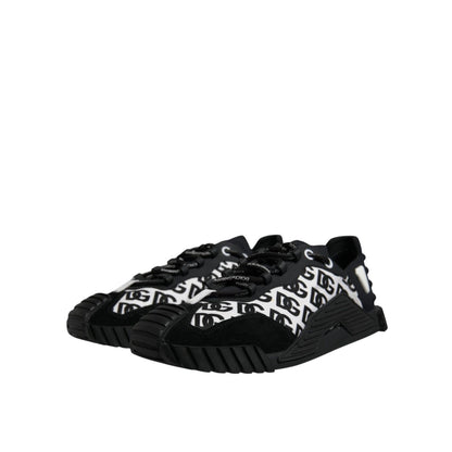 Dolce & Gabbana Black Logo Lace Up Low Top NS1 Sneakers Shoes