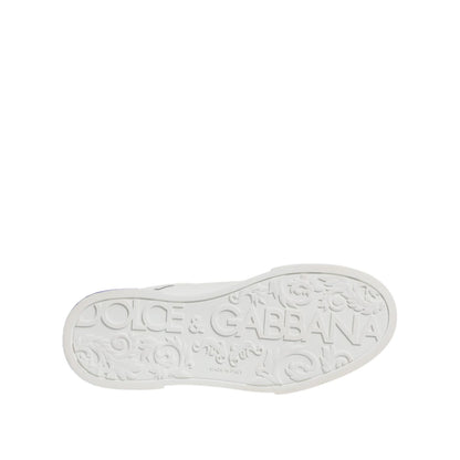 Dolce & Gabbana White Blue Crown Low Top Men Sneakers Shoes