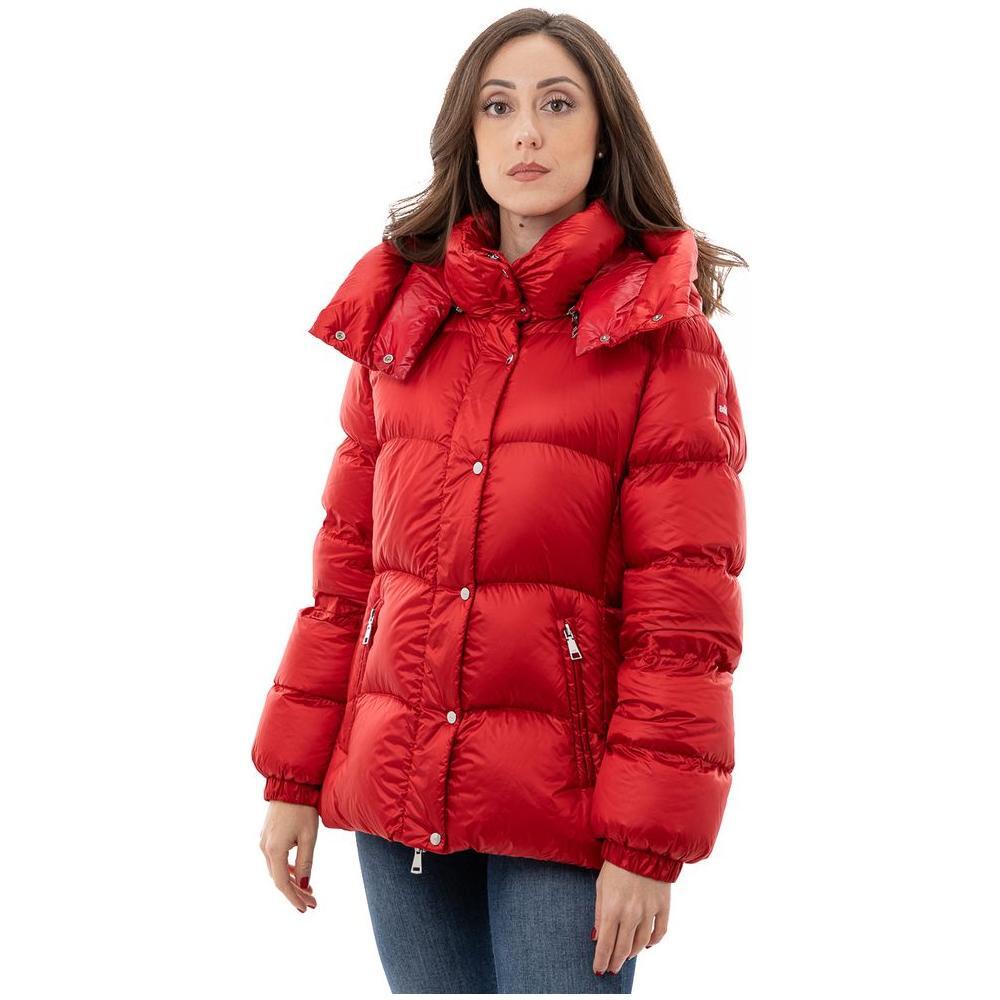 Add Red Polyamide Full-Length Jacket