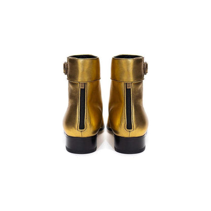 Saint Laurent Gold Leather Boot