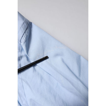 Dolce & Gabbana Light Blue Cotton GOLD Dress Formal Shirt