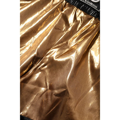 Dolce & Gabbana Metallic Gold High Waist Women Hotpants Short