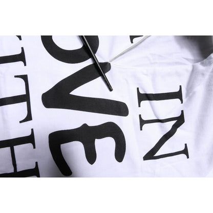 Dolce & Gabbana White Cotton Silk Blend Ascot Collar T-shirt