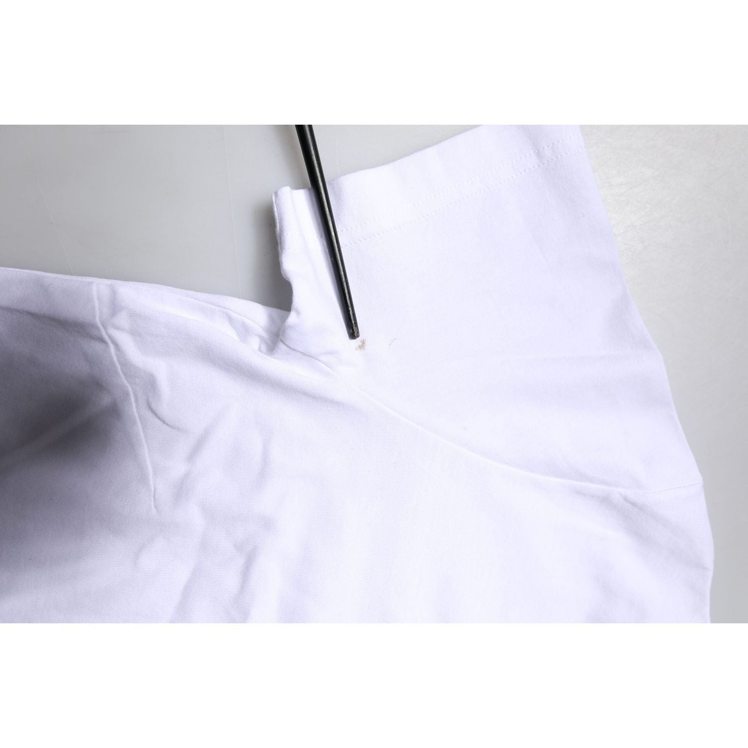 Dolce & Gabbana White Printed Round Neck Top Cotton T-shirt