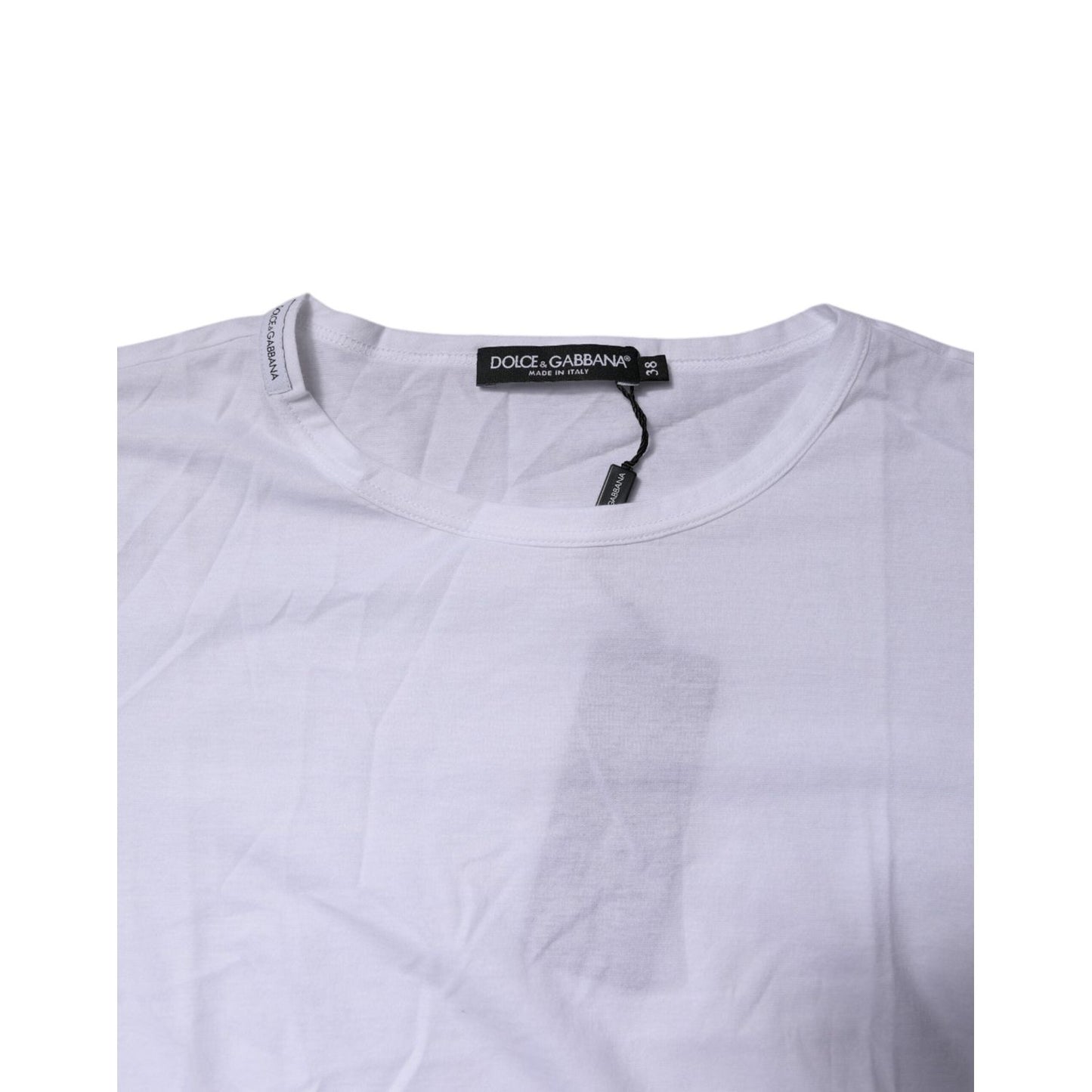 Dolce & Gabbana White Short Sleeves Round Neck Top T-shirt