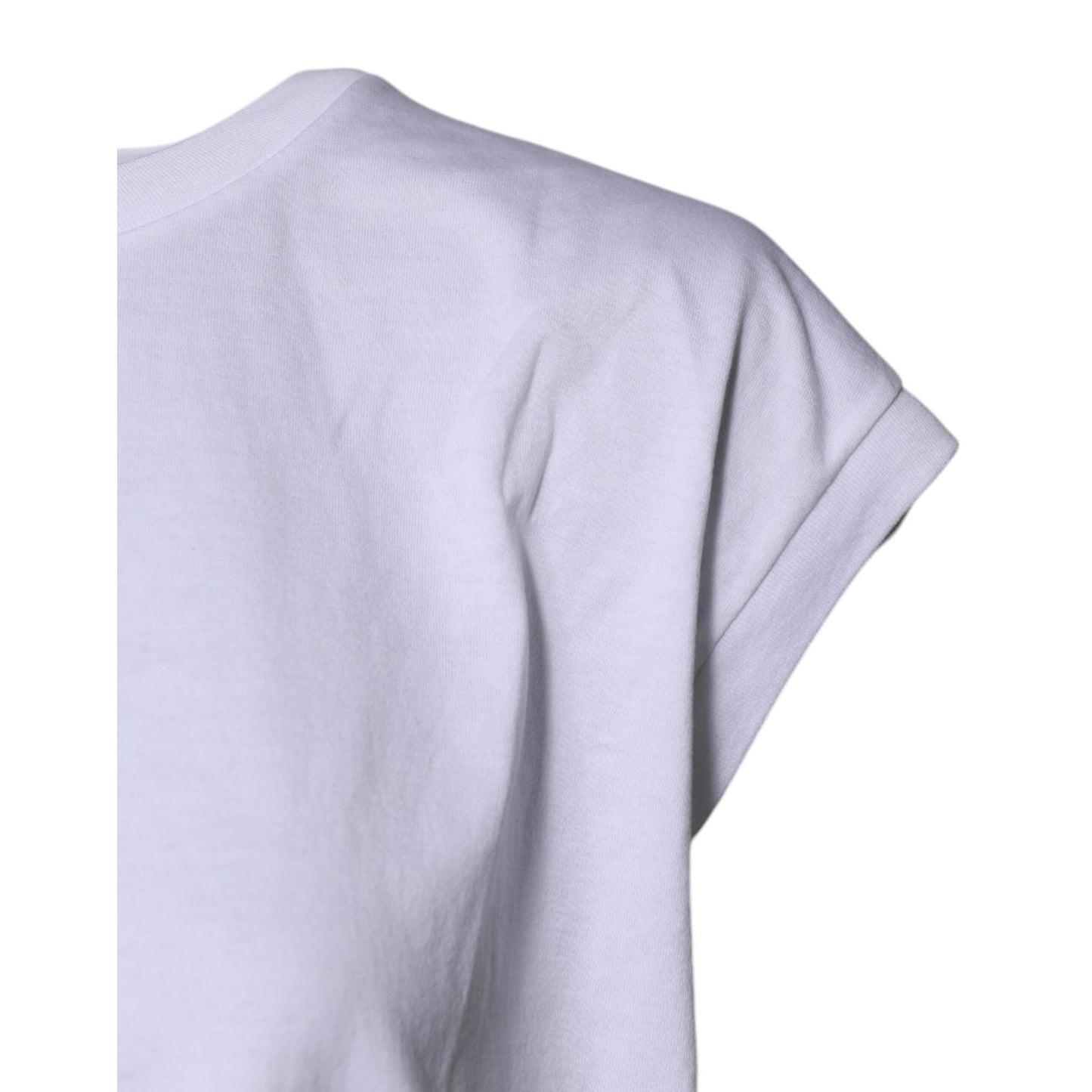 Dolce & Gabbana White Cotton Sleeveless Round Neck Tank Top