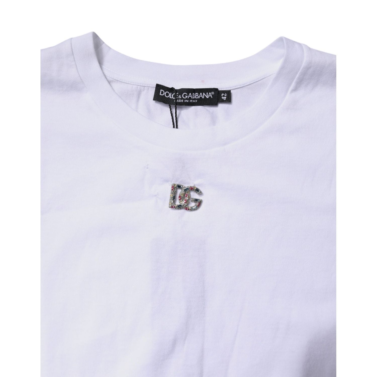 Dolce & Gabbana White Cotton Sleeveless Round Neck Tank Top