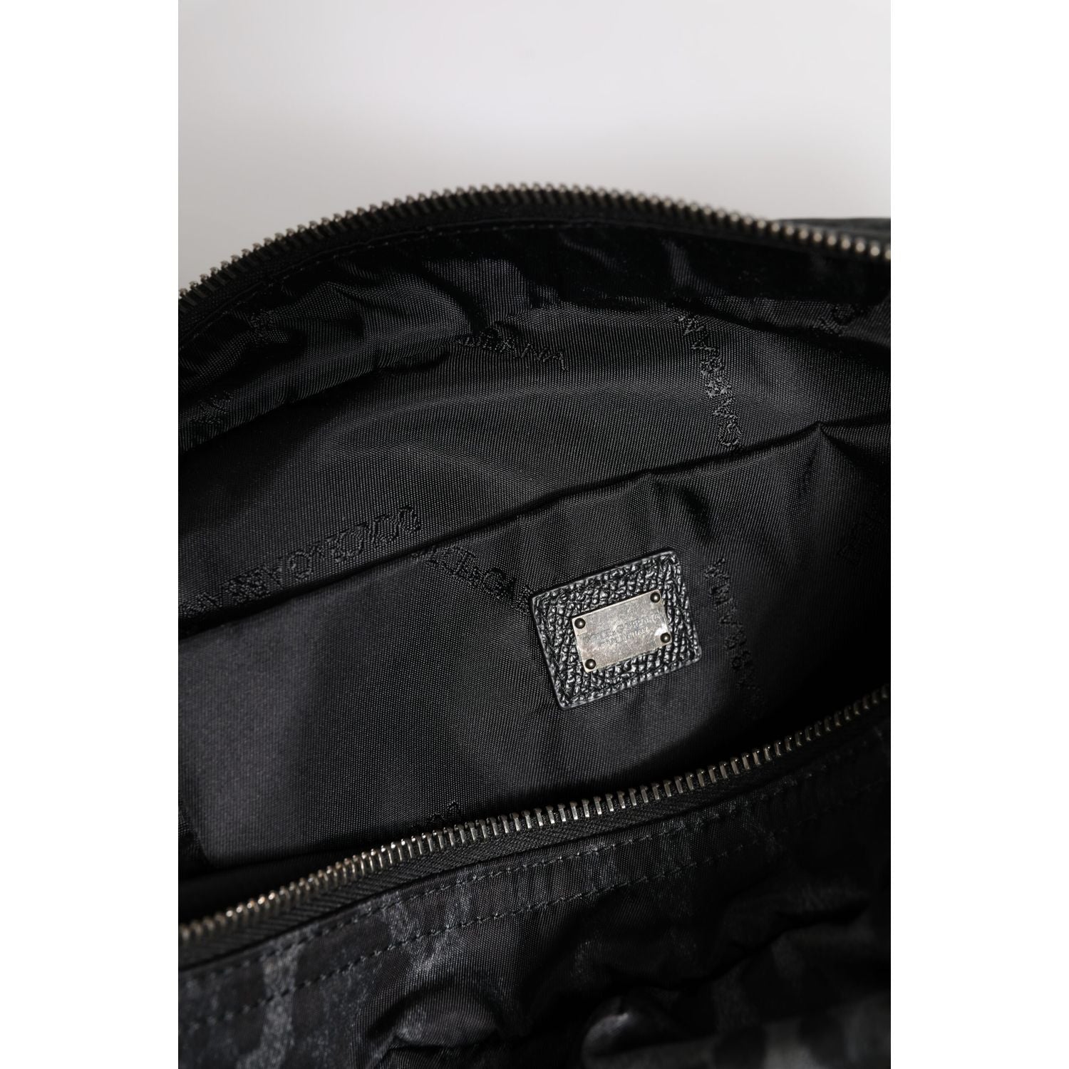 Dolce & Gabbana Black Gray Leopard DG Logo Belt Waist Fanny Pack Bag