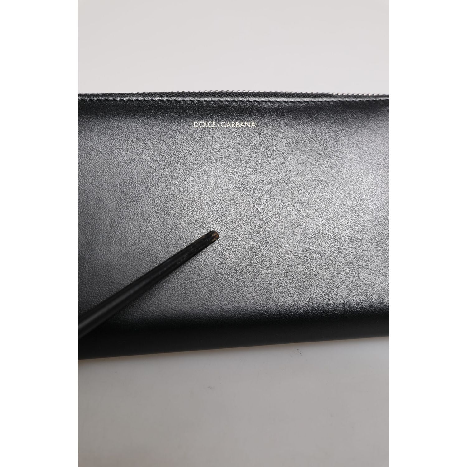 Dolce & Gabbana Black Blue Exotic Leather Embossed Continental Wallet