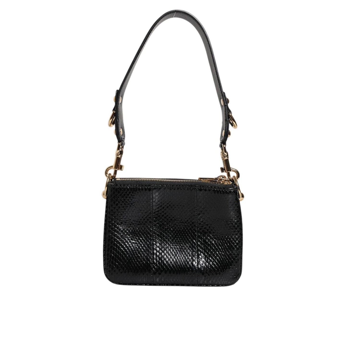 Dolce & Gabbana Black Exotic Leather Shoulder Sling Clutch Bag