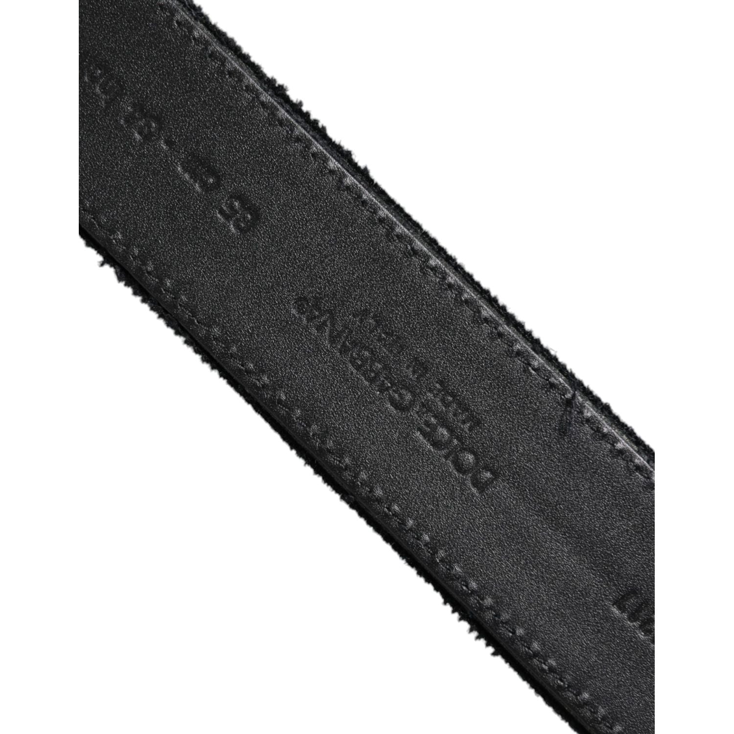 Dolce & Gabbana Black Cotton Silver Tone Metal Buckle Belt