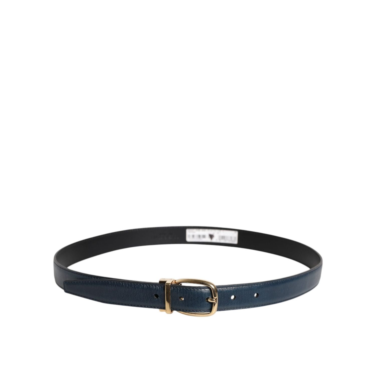 Dolce & Gabbana Blue Leather Metal Buckle Classic Belt