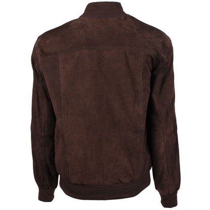 Emilio Romanelli Brown Calfskin Men Bomber Jacket