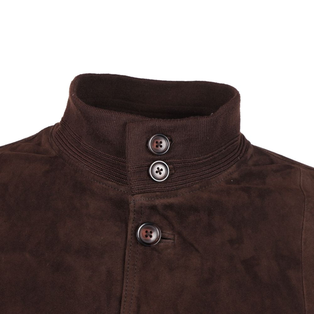 Emilio Romanelli Brown Calfskin Jackets & Coat
