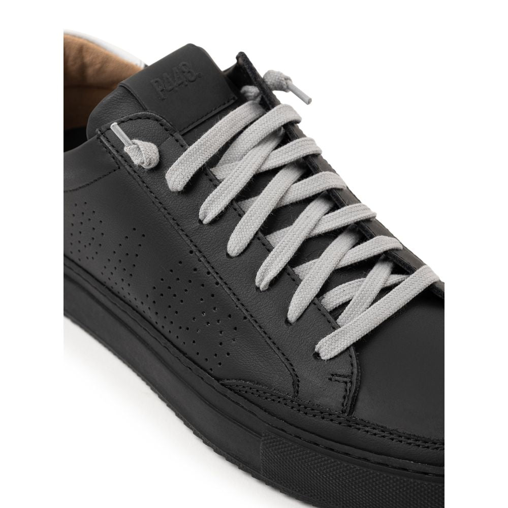 P448 Black Leather Athletic Sneakers