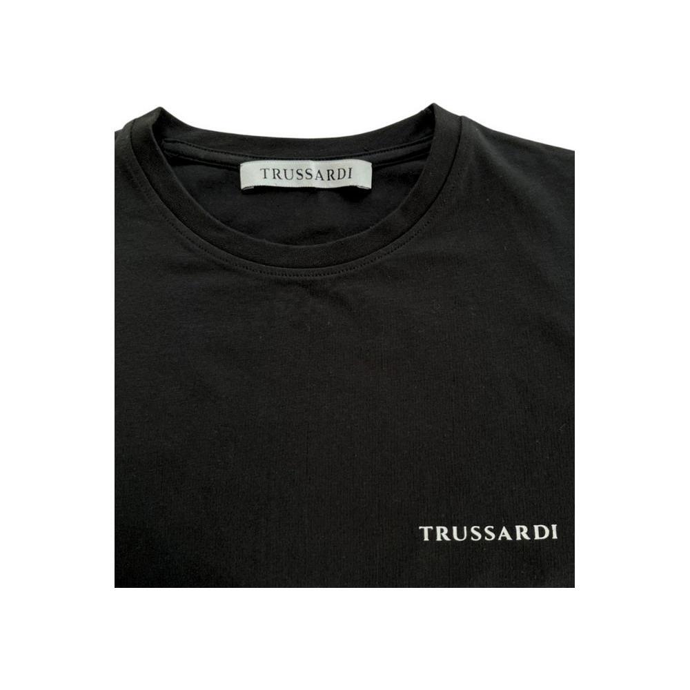 Trussardi Beachwear Black Cotton Men T-Shirt