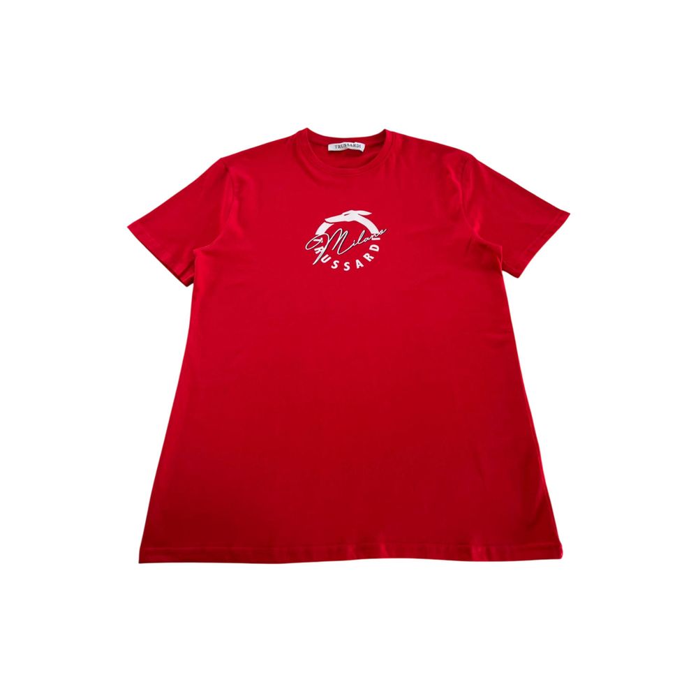 Trussardi Beachwear "Red Cotton Men T-Shirt"