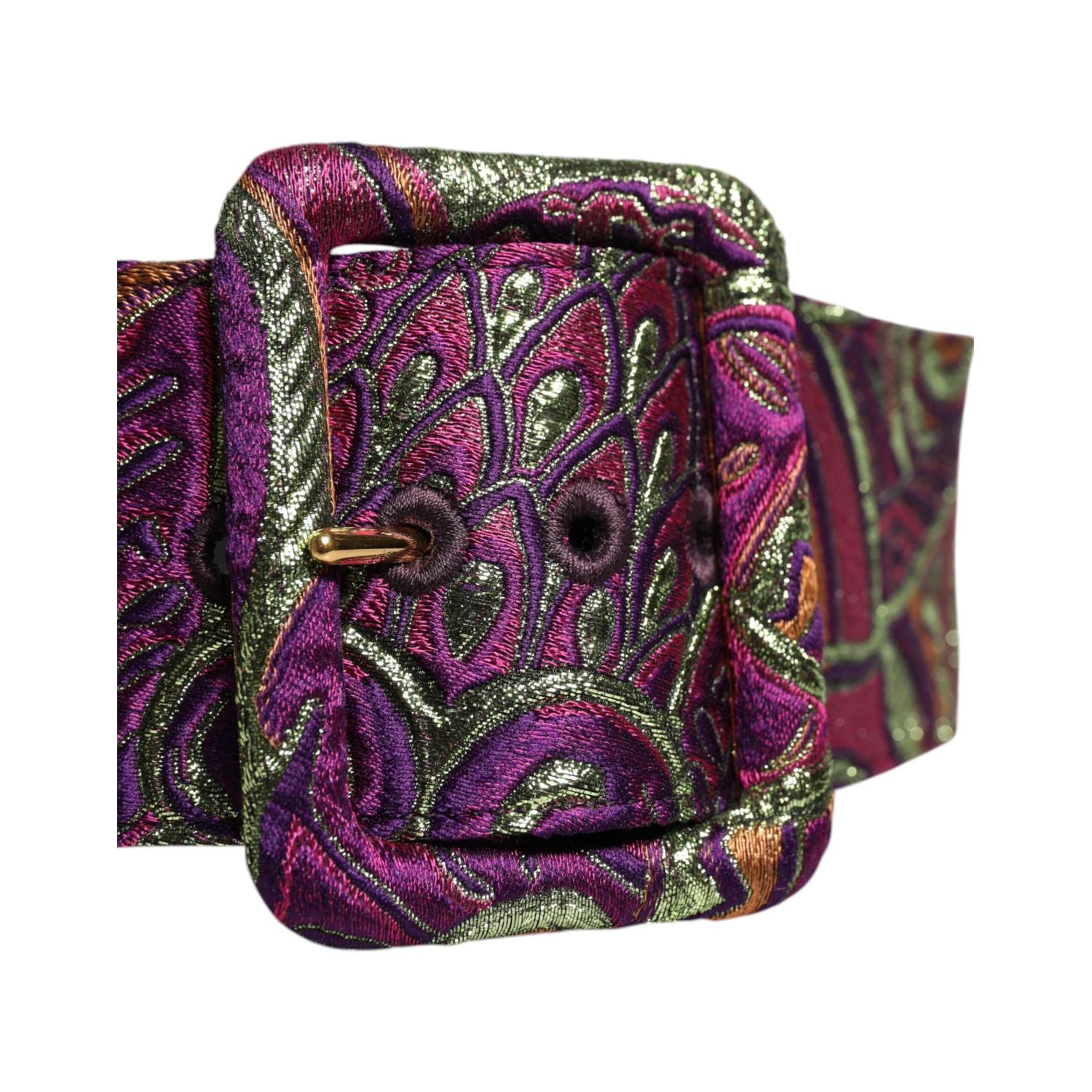 Dolce & Gabbana Multicolor Floral Jacquard Wide Waist Belt