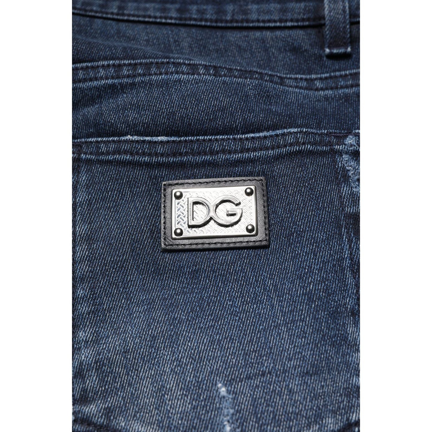 Dolce & Gabbana Blue Cotton Stretch Skinny Men Denim Jeans