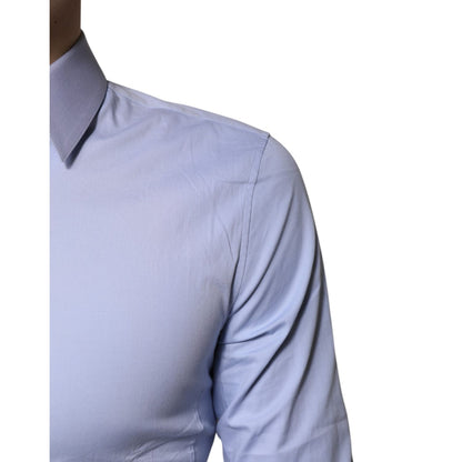 Dolce & Gabbana Light Blue Cotton SICILIA Dress Formal Shirt