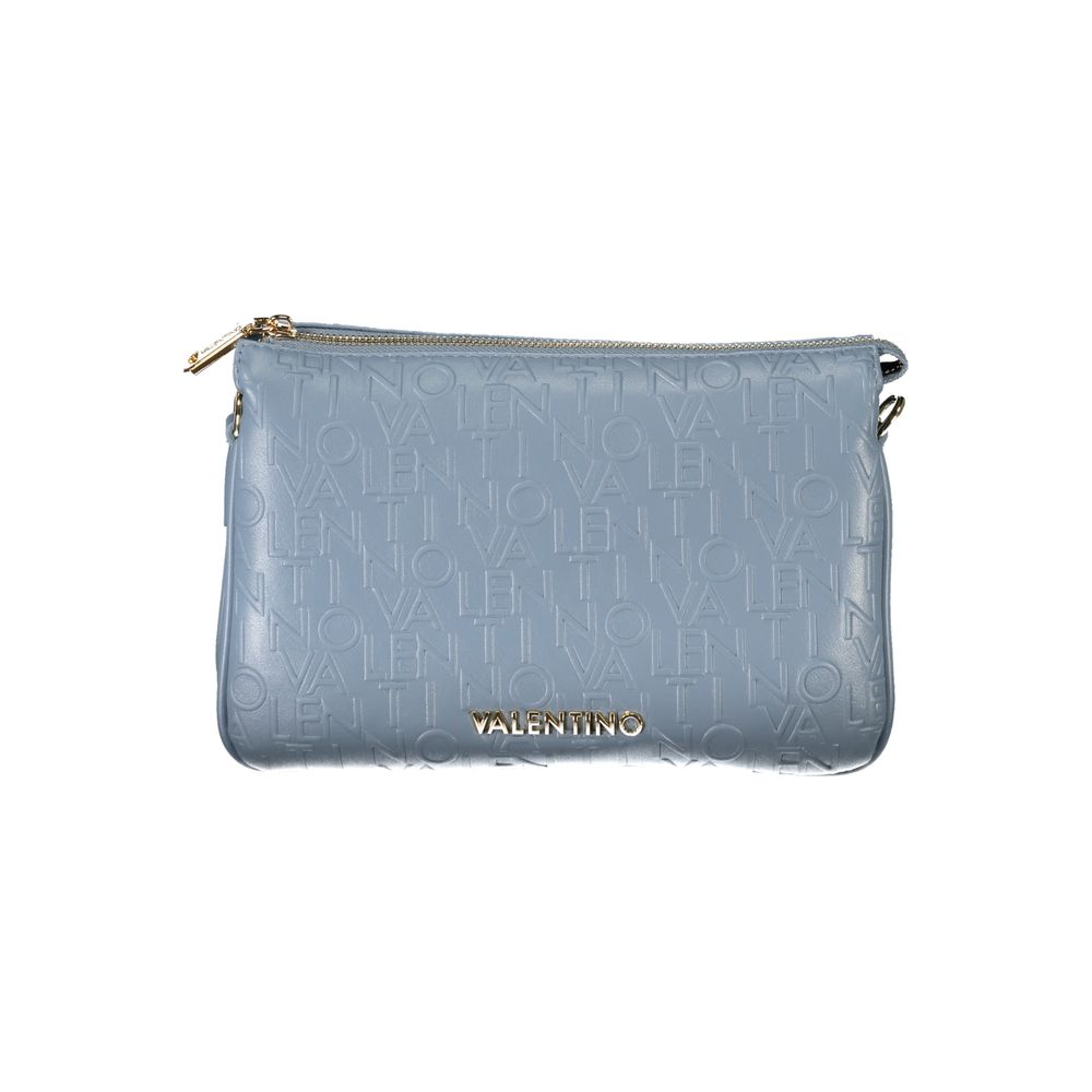Mario Valentino Light Blue Polyethylene Women Handbag with removable shoulder strap and multiple compartments for versatile use.