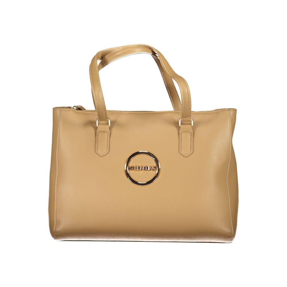 Mario Valentino Beige Polyethylene Women Handbag with logo and structured design