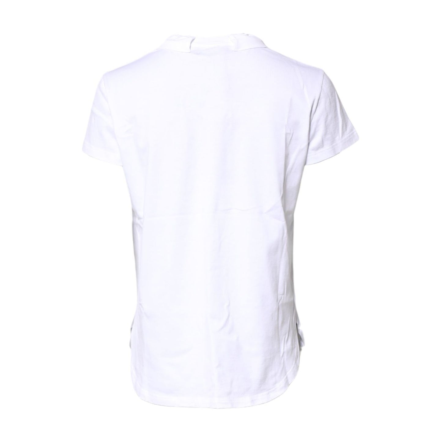 Dolce & Gabbana White Logo Crown Cotton Crew Neck T-shirt