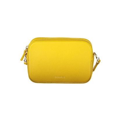 Coccinelle Yellow Leather Women Handbag, chic and versatile, made from 100% leather with detachable strap, ideal for fashion-forward style.