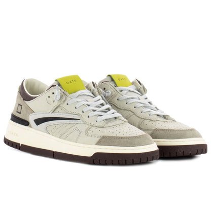 D.A.T.E Beige Leather Sneaker