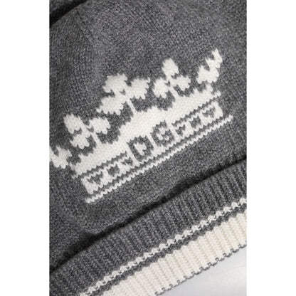 Dolce & Gabbana Gray Cashmere Knitted Winter Beanie Hat