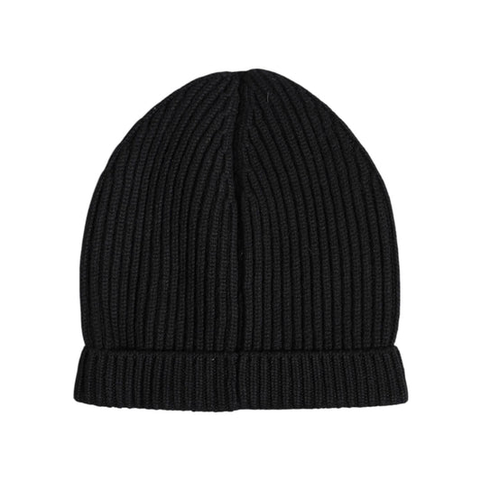 Dolce & Gabbana Black Cashmere Knitted Winter Beanie Hat