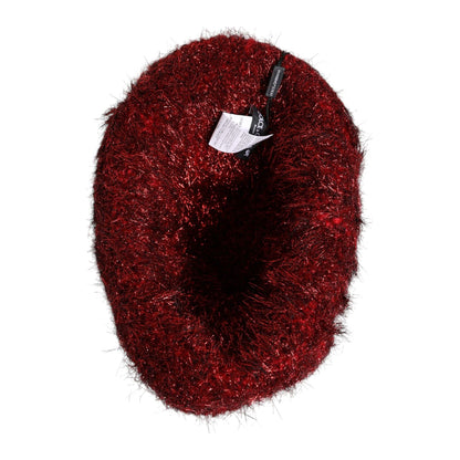 Dolce & Gabbana Red Viscose Tinsel Wide Brim Bucket Hat
