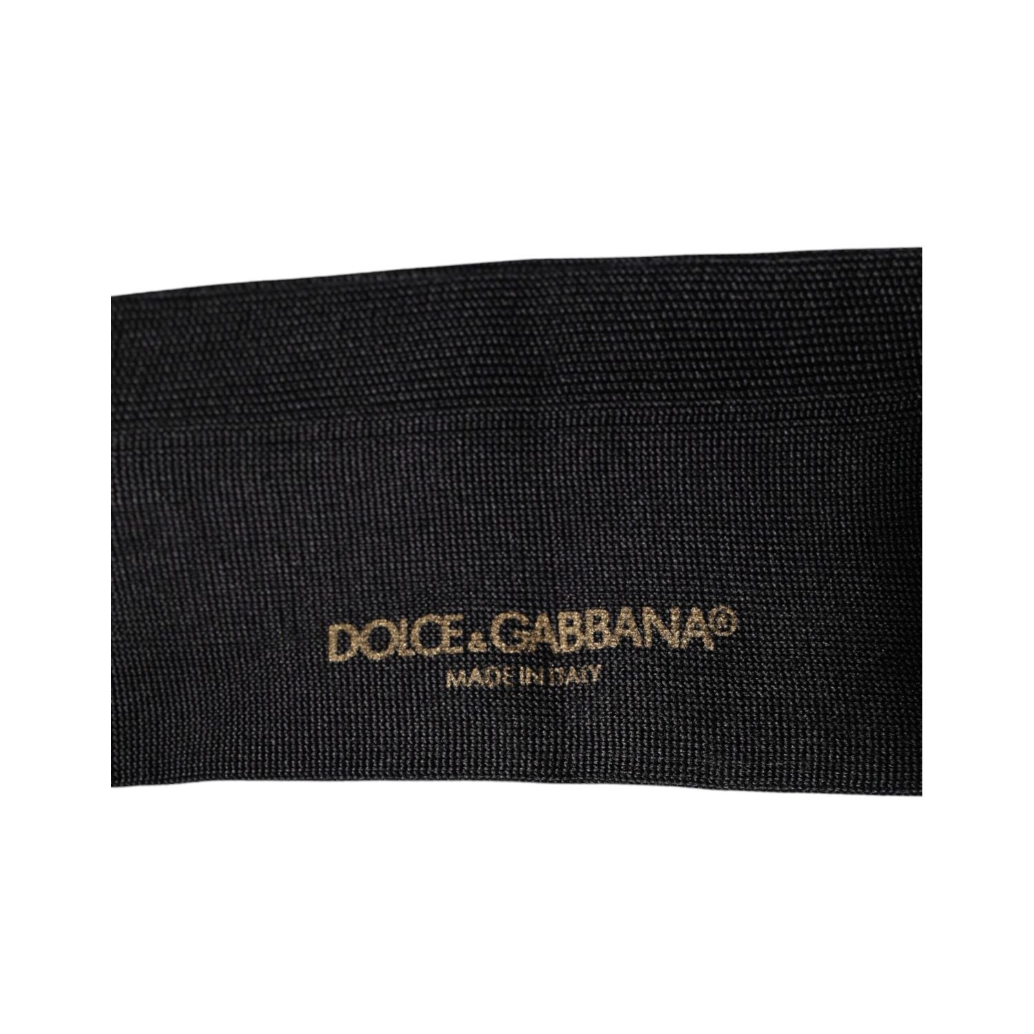 Dolce & Gabbana Black Cotton DG Logo Mid Calf Men Socks