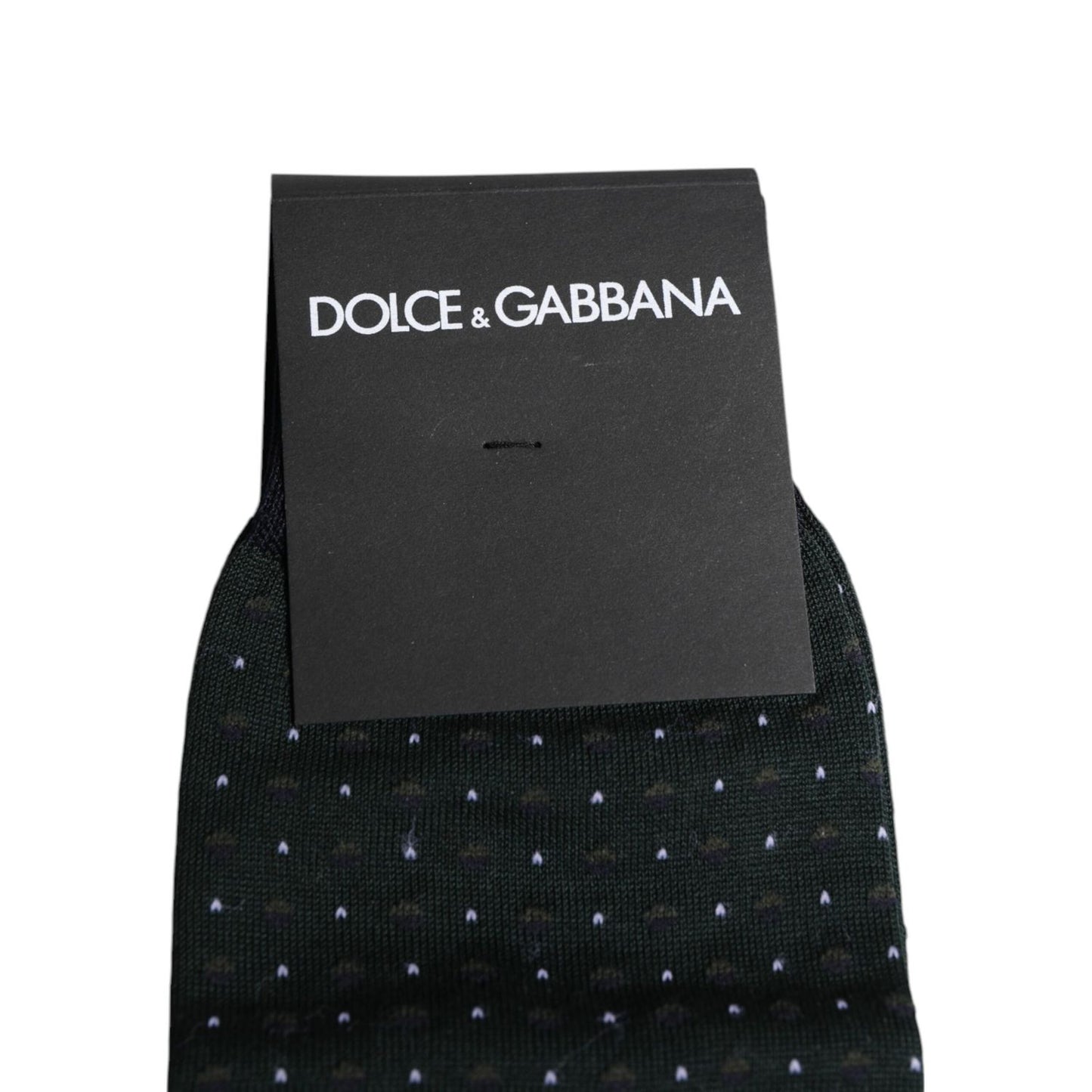 Dolce & Gabbana Black Polka Dots Cotton Mid Calf Socks