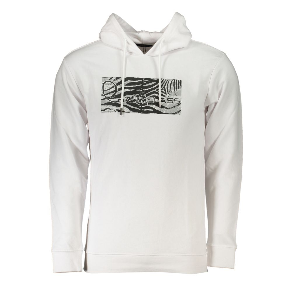 Cavalli Class White Cotton Sweatshirt