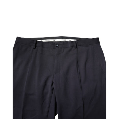 Dolce & Gabbana Black Wool Mid Waist Dress Pants