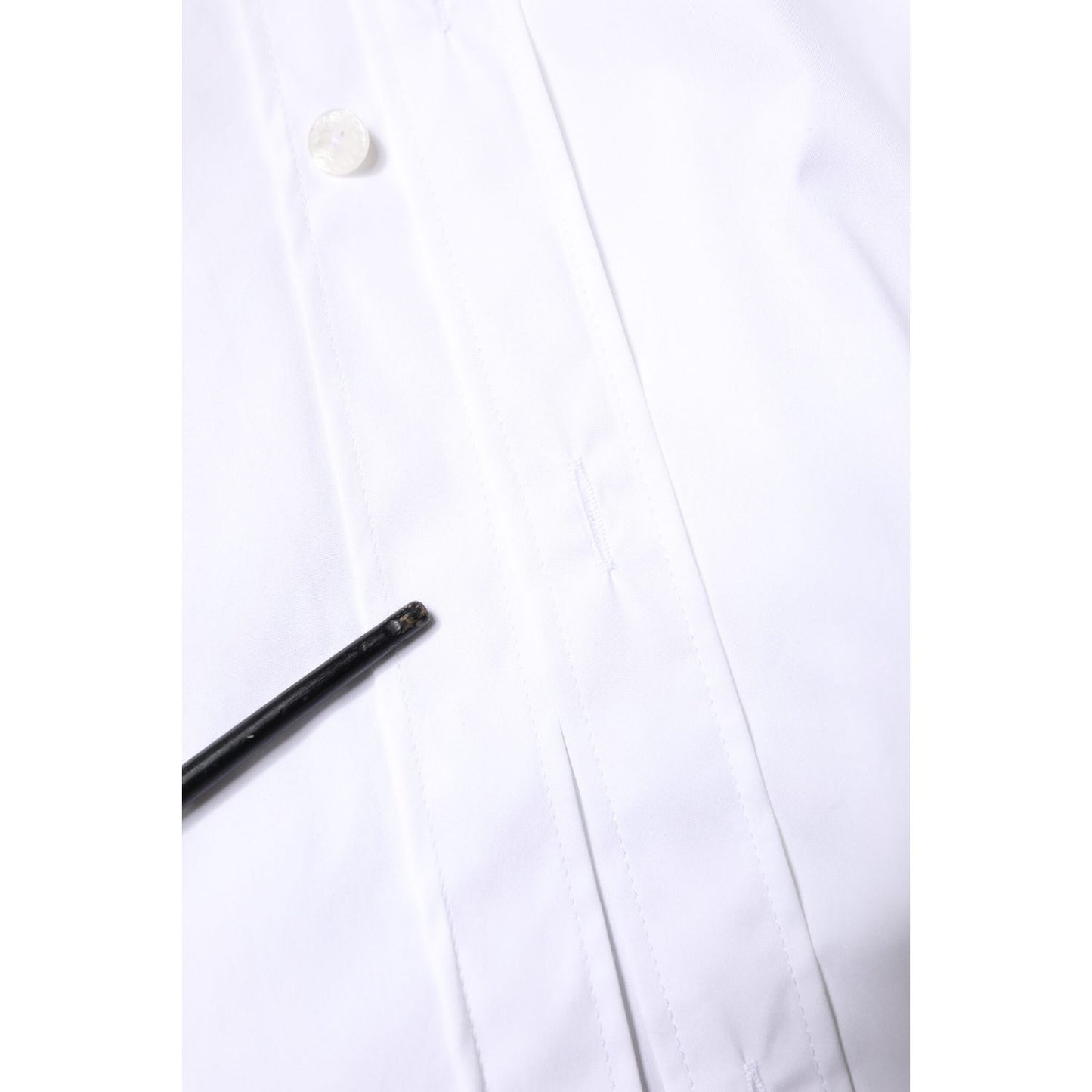 Dolce & Gabbana White Cotton GOLD Men Dress Formal Shirt