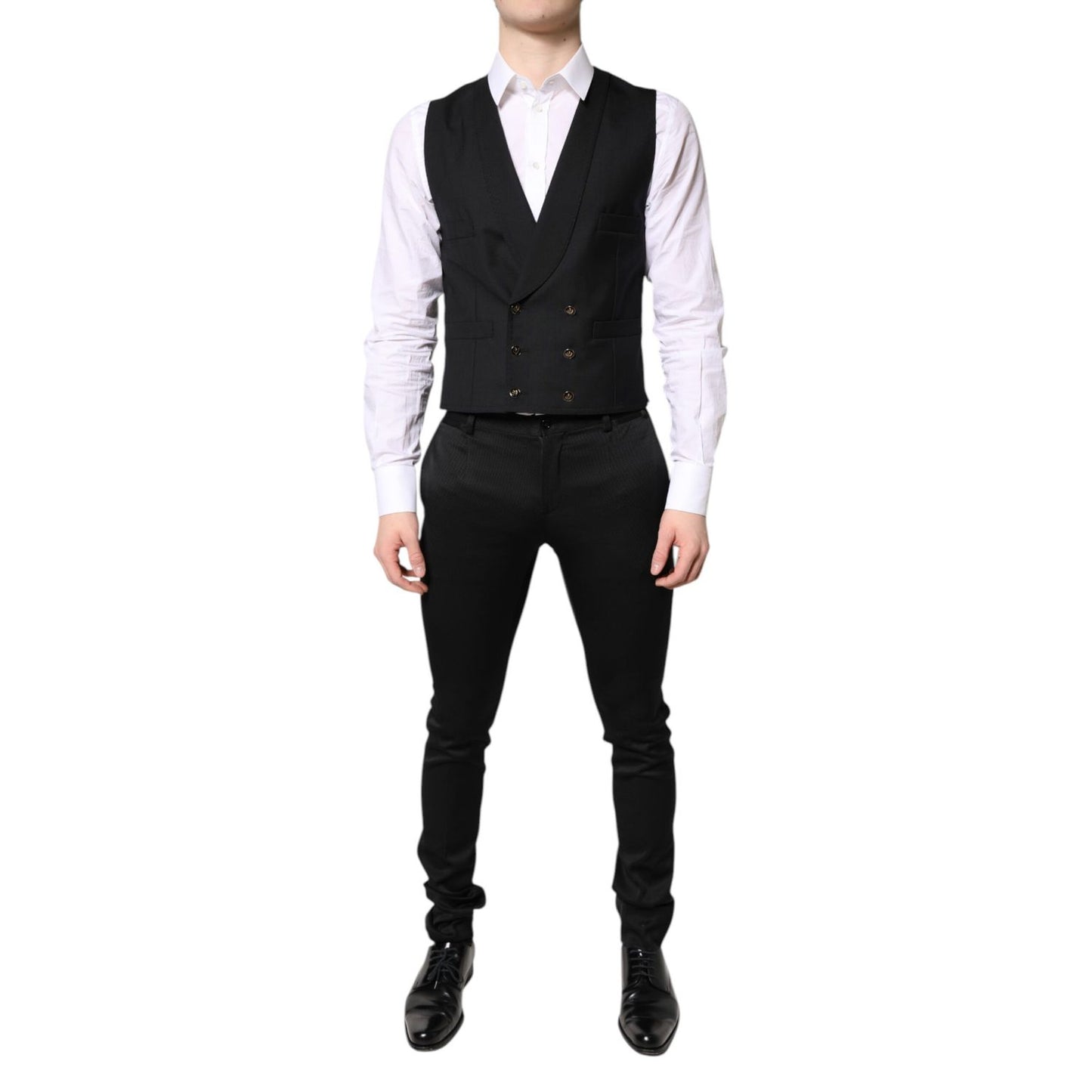 Dolce & Gabbana Black Single Breasted Formal Blazer with Vest