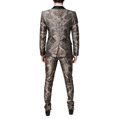 Dolce & Gabbana Multicolor Jacquard Single Breasted 3 Piece Suit